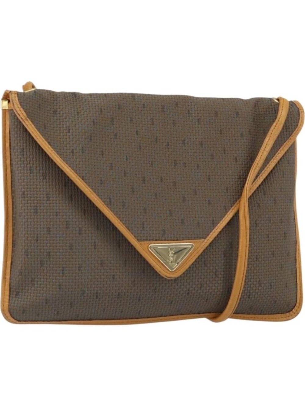 SAINT LAURENT Shoulder Bag PVC Brown Gold
